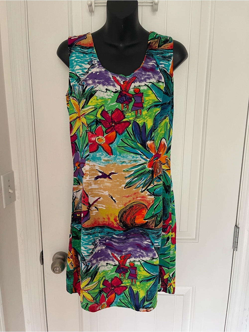 Jams World Tropical Sunset Floral Mini Dress - Green Multi